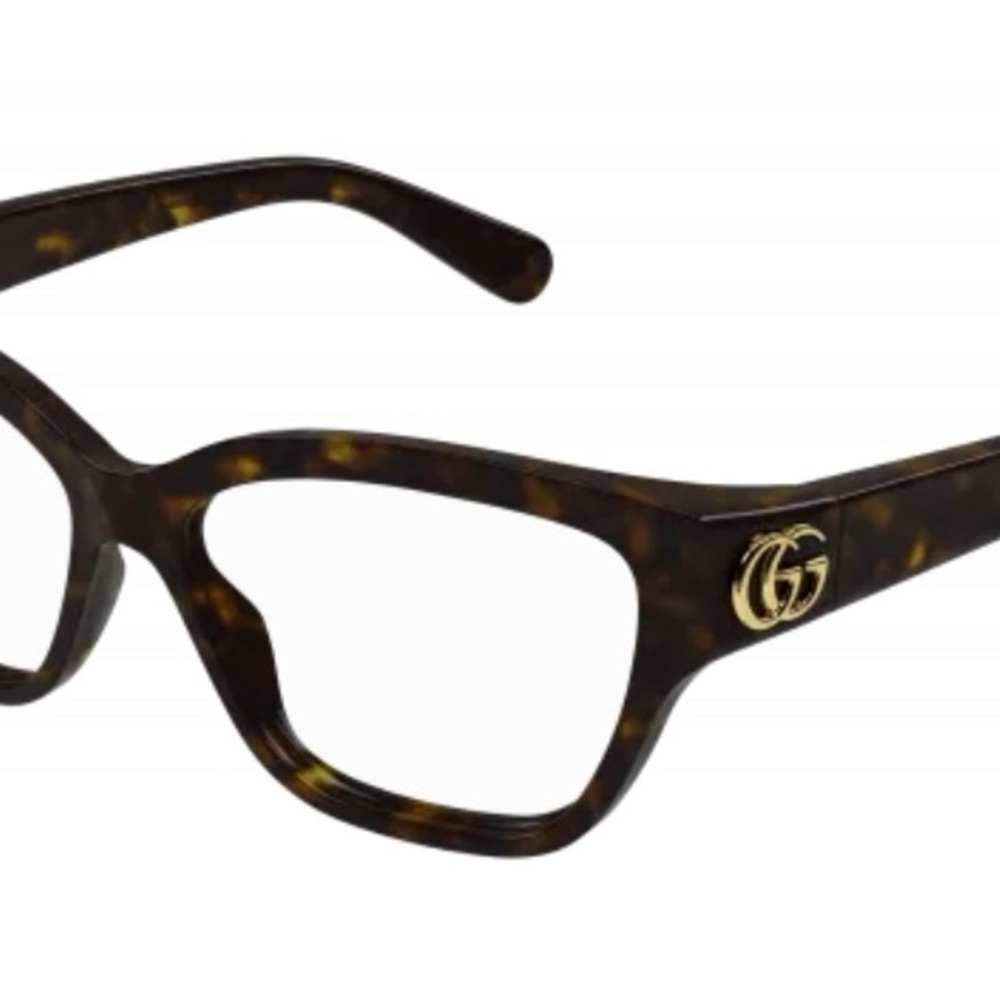 Gucci Brown Tortoiseshell Glasses with Gold Accent